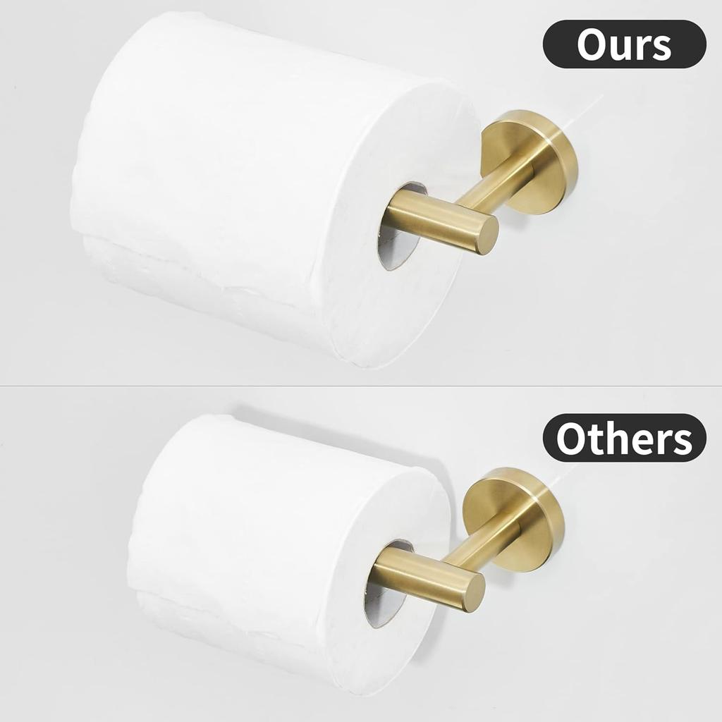 Toilet Paper Holder Towel Ring Brushed Gold Bathroom Hardware Hand Towel Holder Bathroom Accessories Set Wall Mount Stainless Steel 2 Pieces