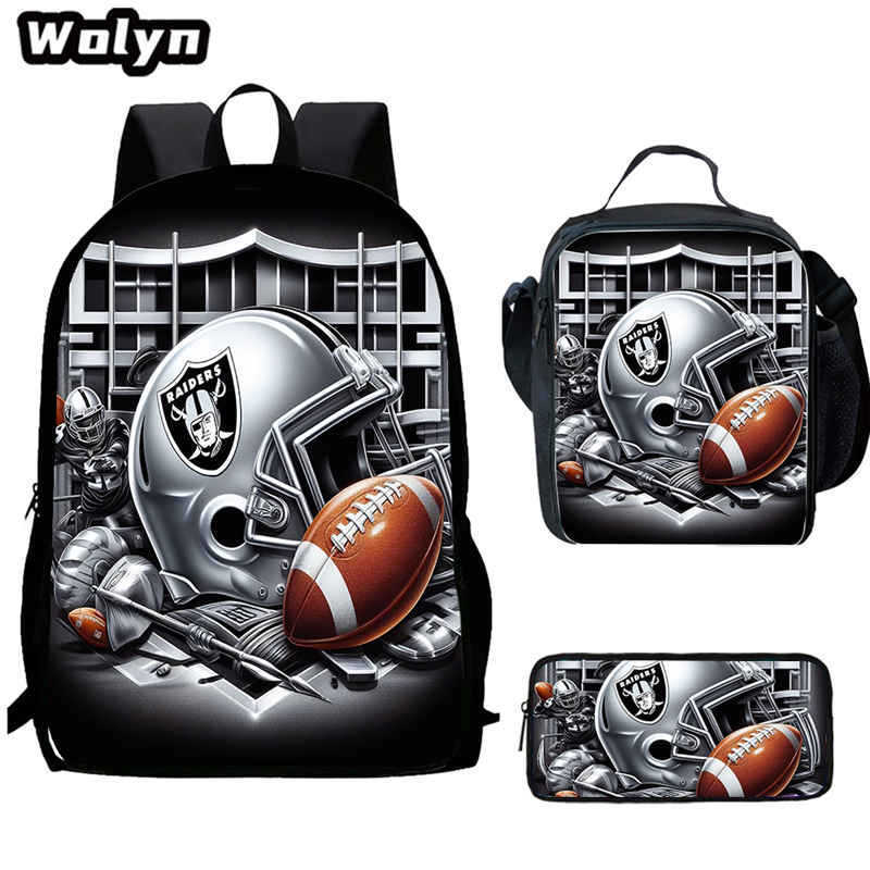Football football 16 inch meal bag satchel three-piece pattern primary school backpack