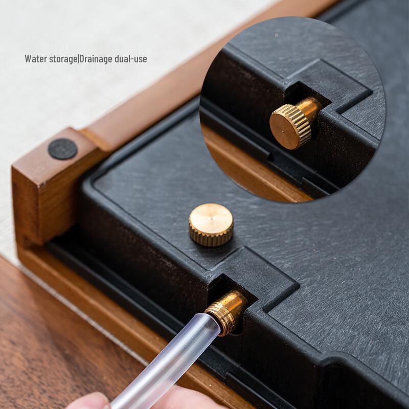 Simple Bamboo Tea Tray with Dual-Use Drainage