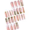 24pcs Bownot & Flower Nail Stickers Press-On Nails, Suitable For Women Girls Nail Art Decorr