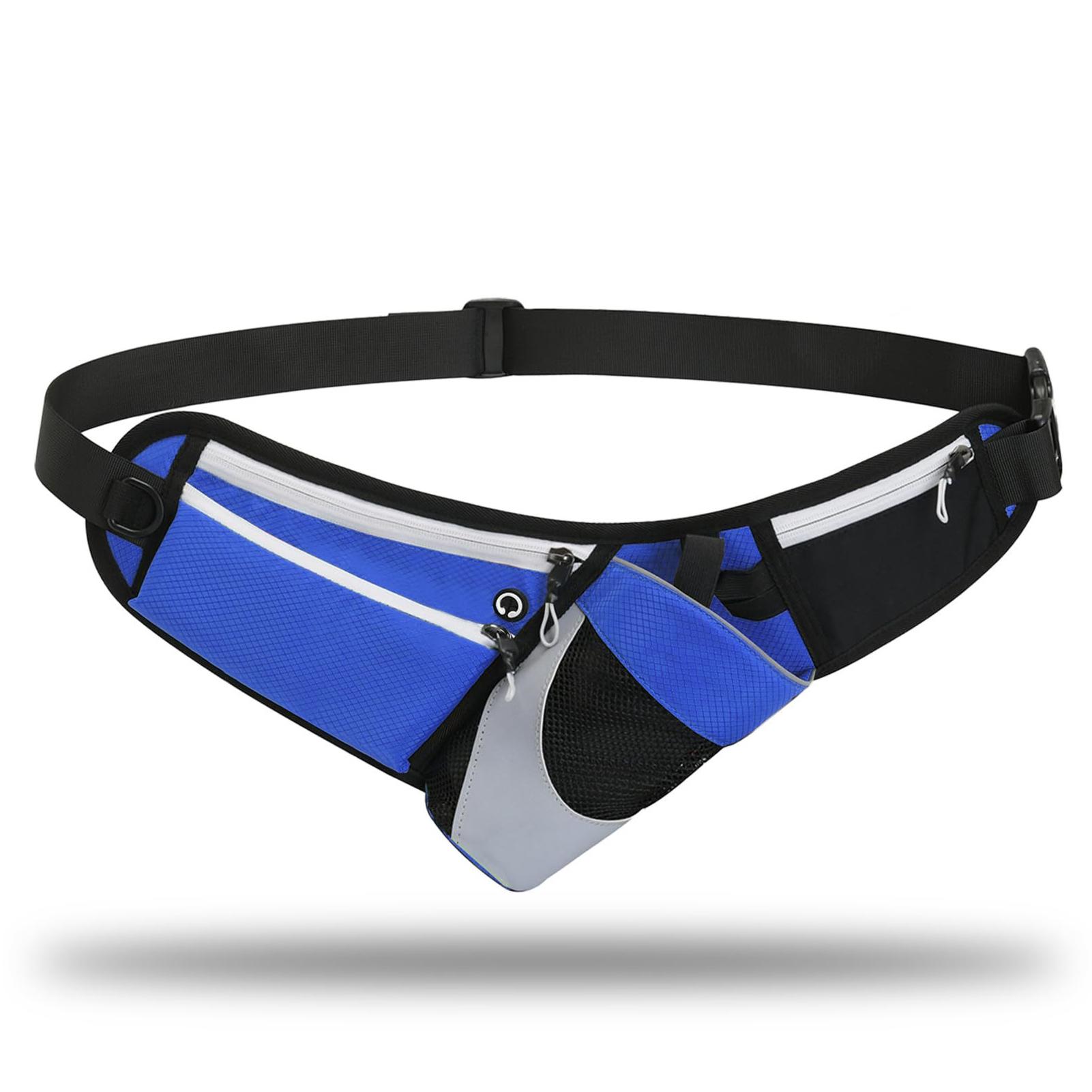 Сумка-пояс для бутылки с водой водонепроницаемая светоотражающая регулируемая по талии через плечо синий 1509₽