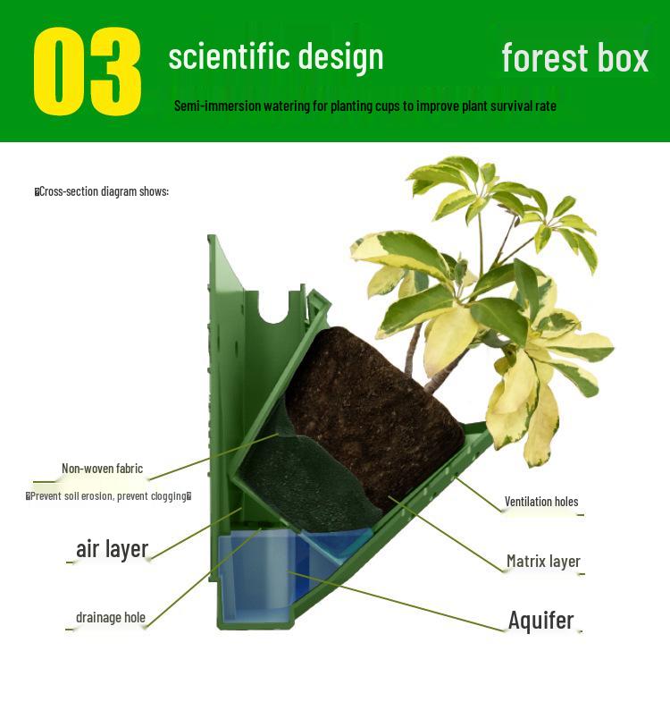 Vertical 3D Greening Bonsai Plant Wall: Large Multi-Layer Wall-Mounted Flower Trough