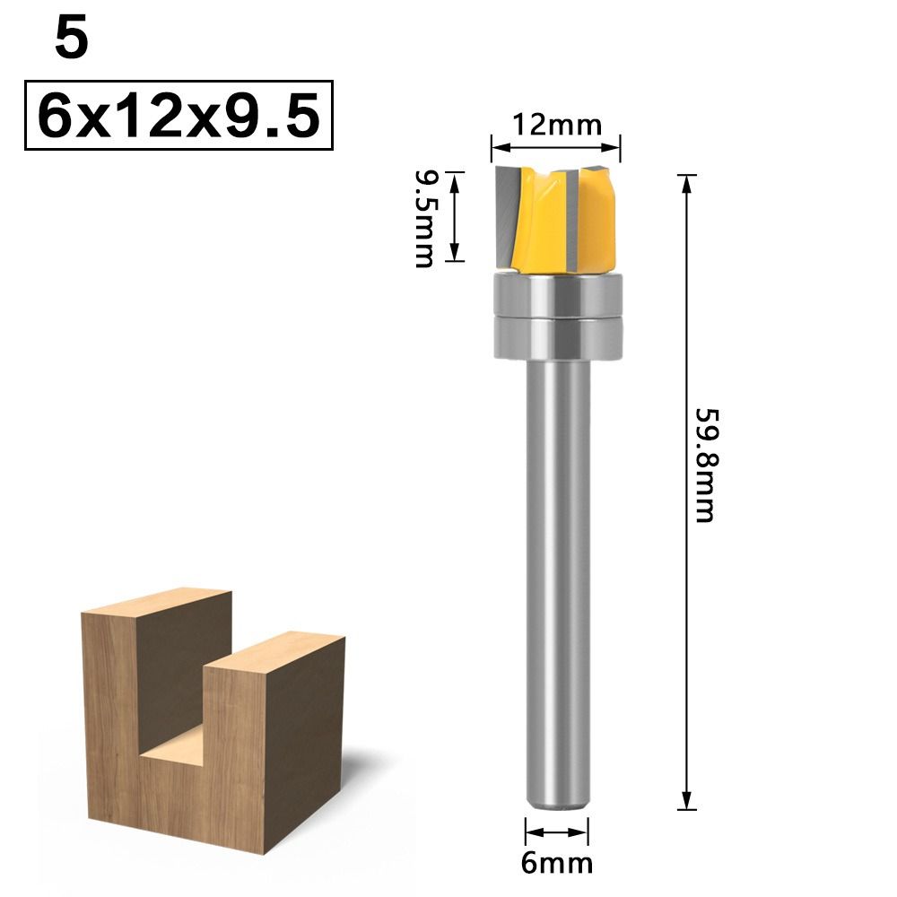 Straight Tooth 6mm Shank Woodworking Tool Milling Cutter Router Bits Slotting Cutter Drill Bit