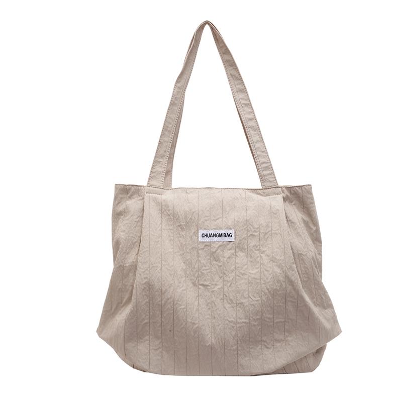 Shoulder Bag Women's Large Capacity Pleated Solid Color Tote Bag