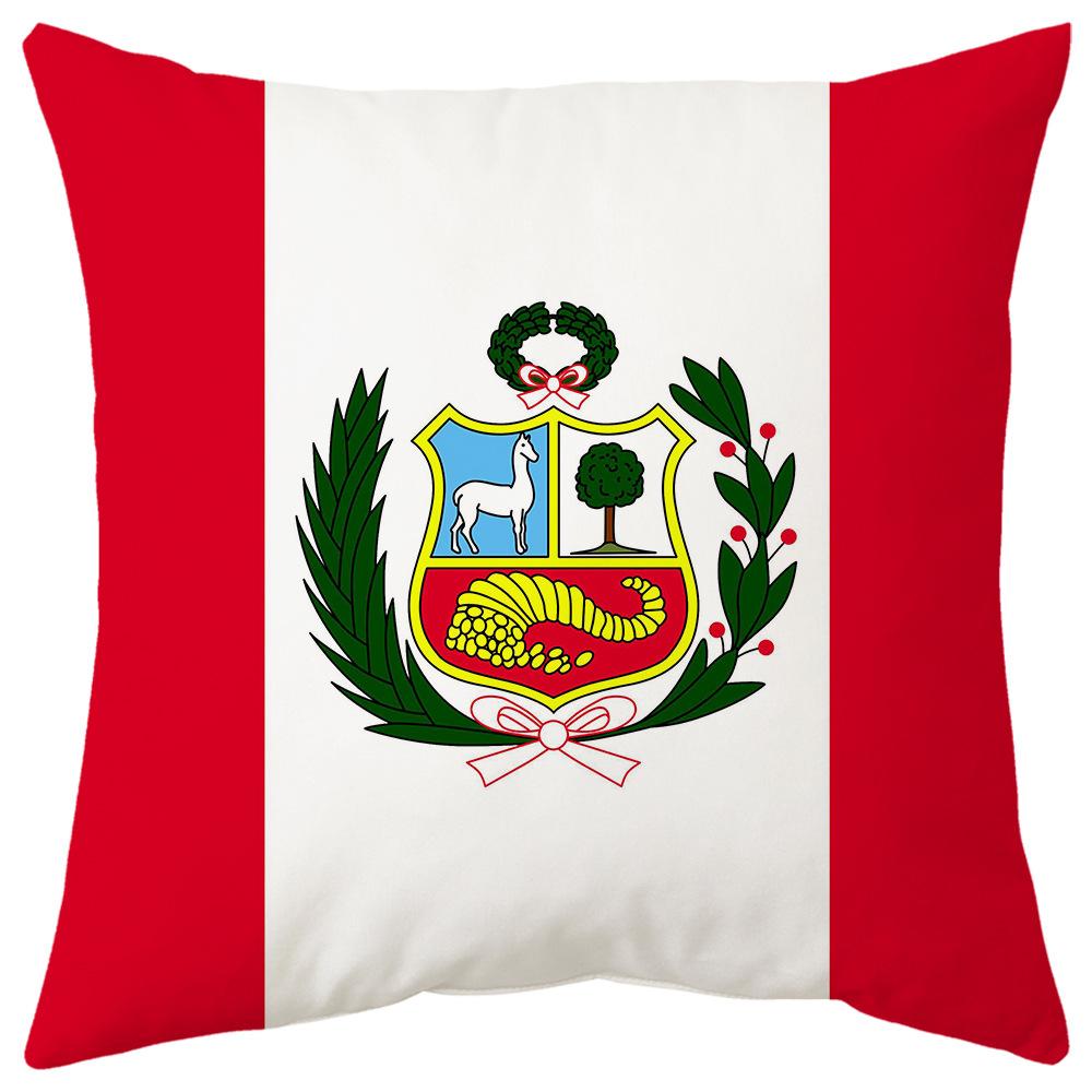 World Cup Pillow Flag National Pattern Printed Pillow Cover Seat Cushion Bedside Cushion Holiday Gift