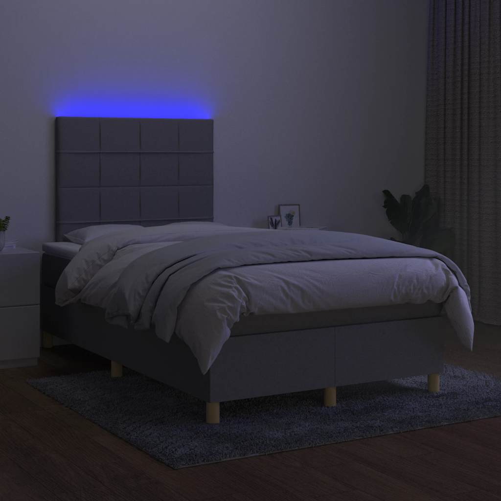 Vidaxl Kontinentalbett Mit Matratze, Hellgrau, 120x190cm, Stoff