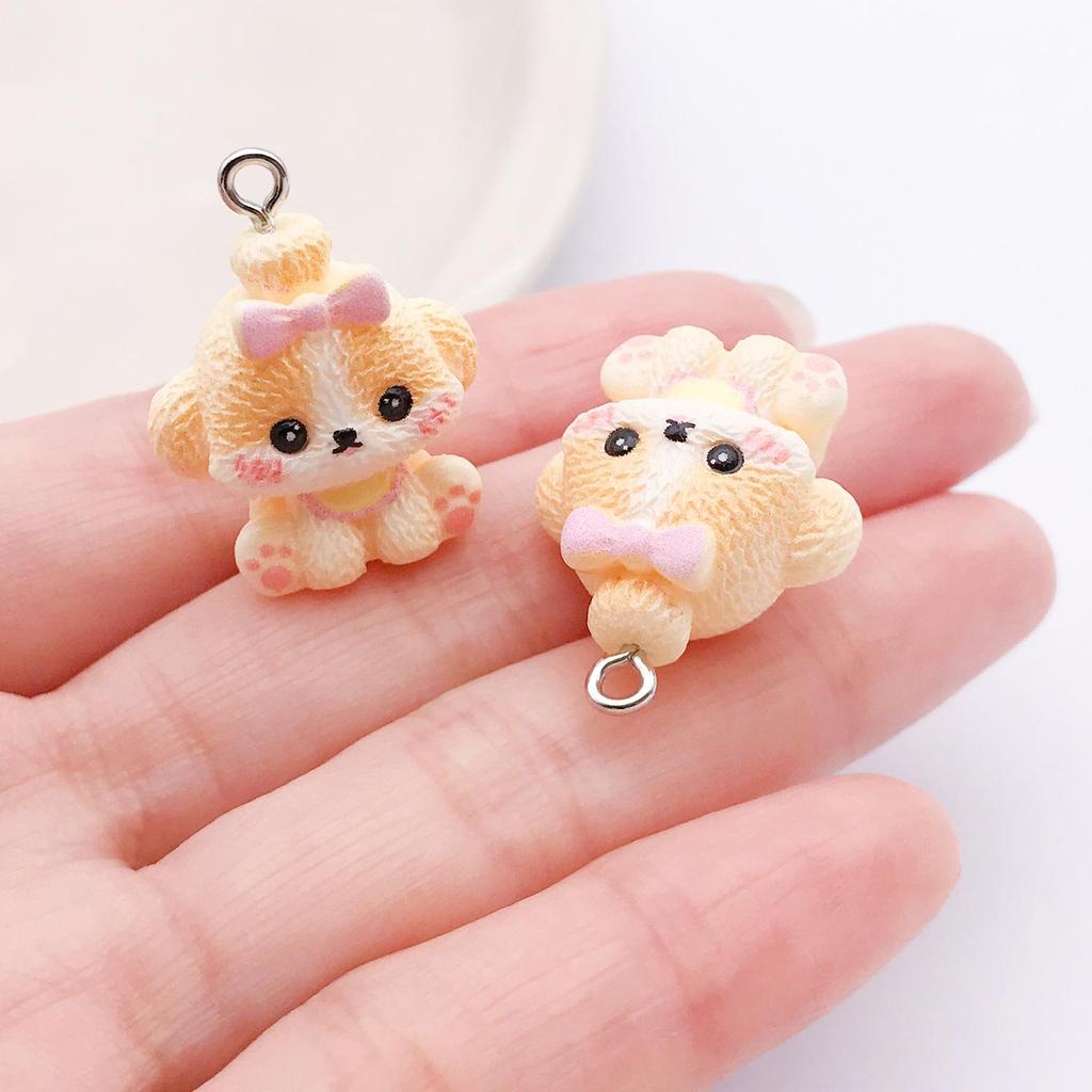 Cute 3D Resin Husky Schnauzer Teddy Pendant - DIY Bracelet & Necklace Charm