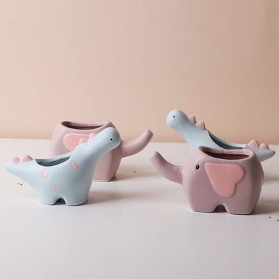 1Pcs Ceramic Home Decor Dinosaur Flower Shape Plant Pot Vase Ornament Succulent Pot