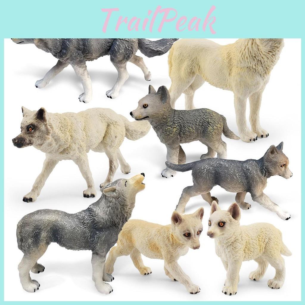 Wolf Animals Wild Pvc Animal Model Toy Wildlife Collectible Desk Ornament Gift