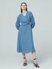 Nub Wrap Flare Dress - Sky Blue