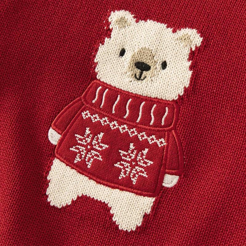 David Bella Kids' Red Lined Pullover Holiday Sweater