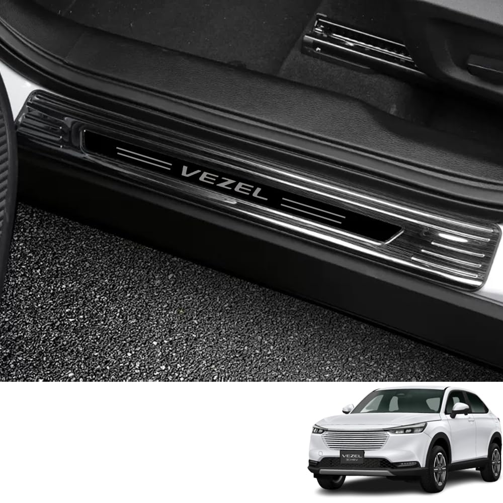 Bmolpt Scuff Plates for Honda New Vezel 2021 SUS304 Stainless Steel Exterior Side Side Door Step Interior Custom Stainless Steel Side Car Stain and