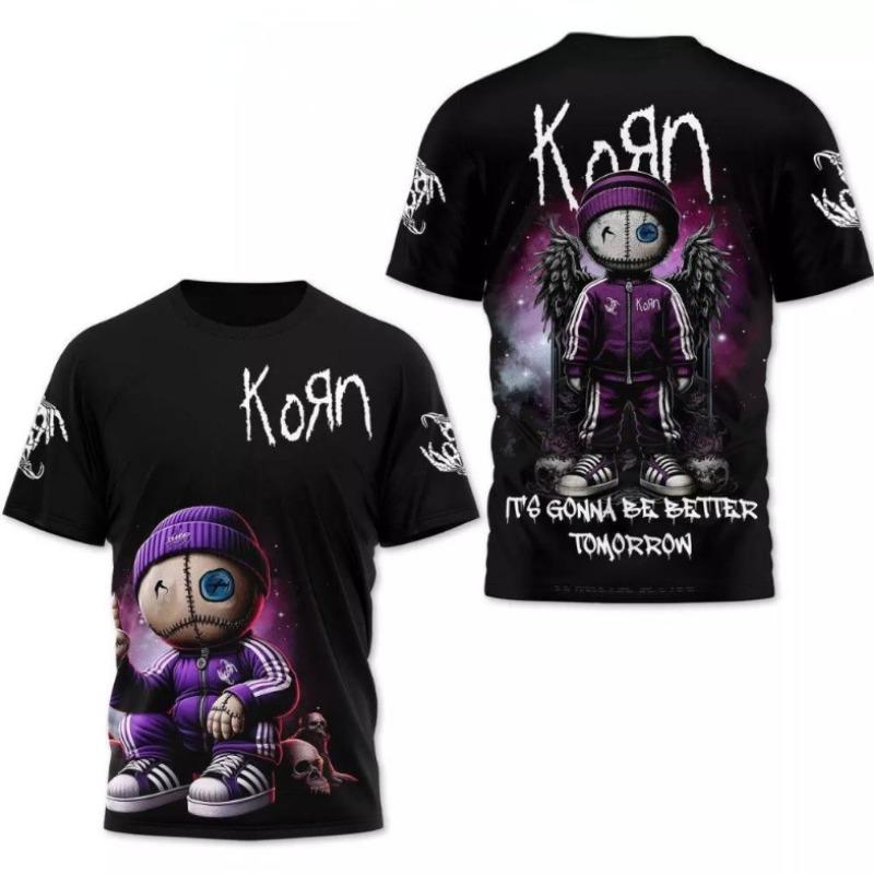 

Rock Korn Graphic T-Shirt Male 3D Print Men Women Hip Hip Trend Short Sleeve Tee Y2k Top Oversized Streetwear Cosplay tshirt XXL