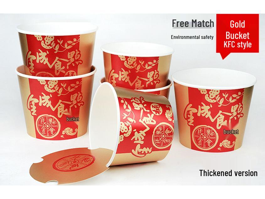 Snack Platter Box: Small Snacks & Fried Chicken Family Bucket with Four-Compartment Round Plate