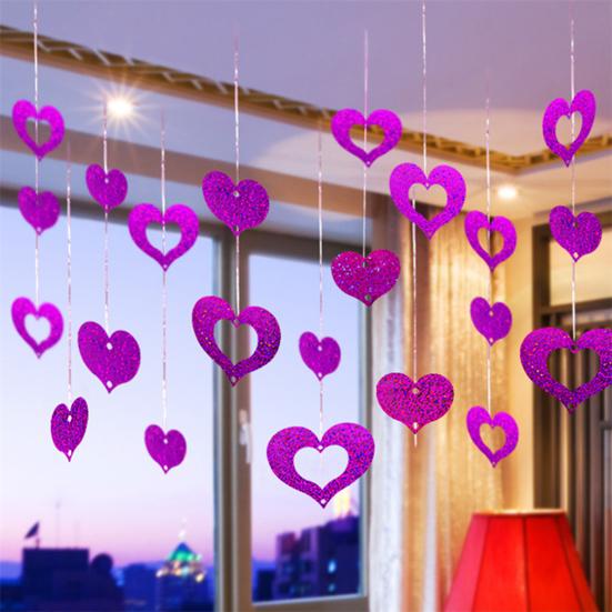 1 Set Nice-looking Balloon Glitter Pendant Easy Use Plastic Heart Shape DIY Balloon Sequin Ornament for Wedding