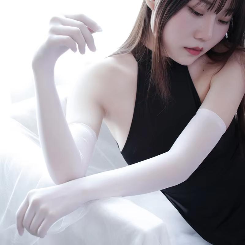 Women Ultra-thin Sexy Seamless Tight Stockings Long Gloves Nightclub Transparent High Stretch Soft Comfortable Lace Accessories