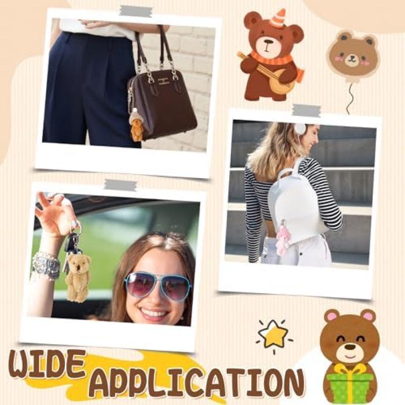 Set of 5 pocket-sized cuddly teddy bears, featuring mini plush teddy bears with a card and gift box – the perfect little gift for women or colleagues