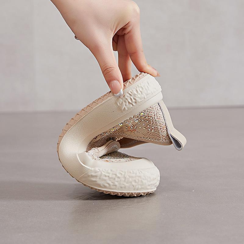 Thick-soled Fisherman Shoes Women's 2025 Summer New Casual Mesh Single Shoes Women's Shallow Flat Shoes Women's One-pedal Women's Shoes Tide