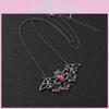 Dark Fantasy Jewelry Halloween Bat Pendant Necklace With Crystal Water For Men Women