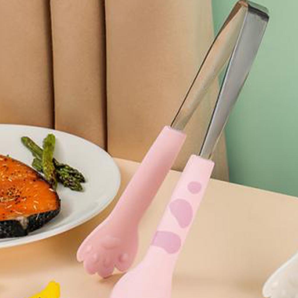 Cats Claw Food Tongs Stainless Steel Non Slip Comfortable Grip Bakery Serving Tongs Multifunctional Kitchen Tongs for Barbecue Bake Snack