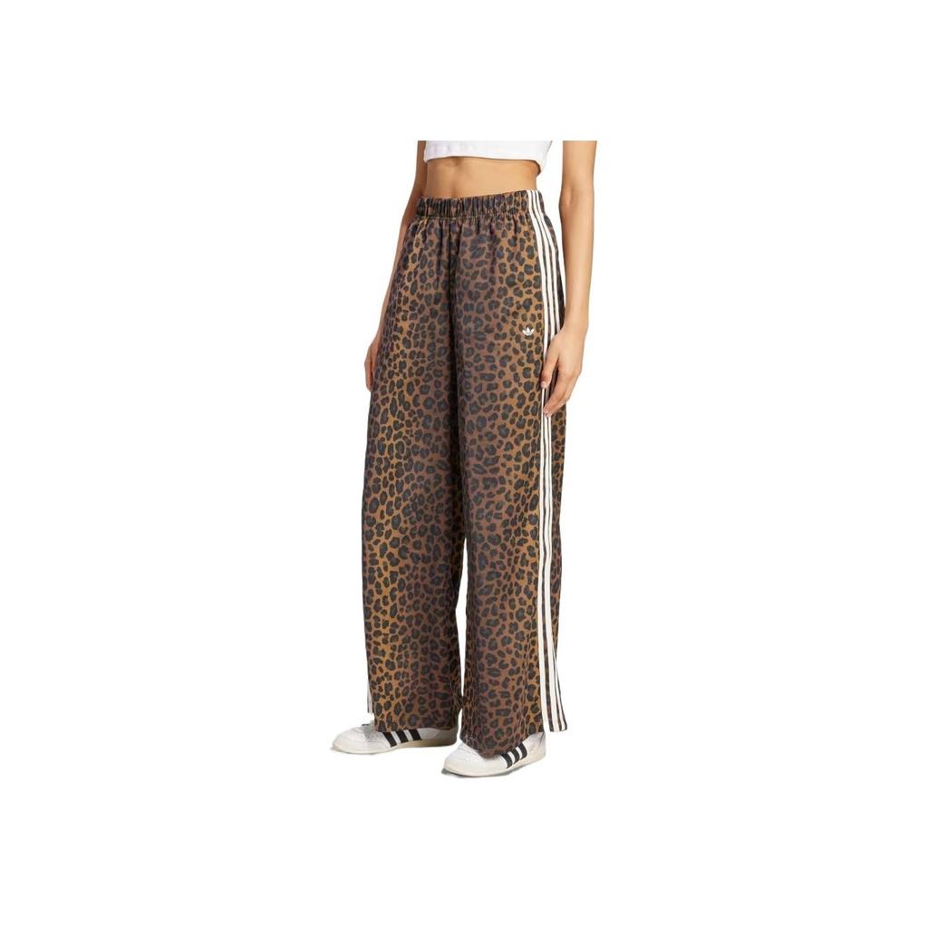 Adidas Originals Wide Leg Satin Fashion Comfortable Versatile Simple Casual Pants Women Bottoms Brown KA2666