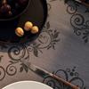 Nappe de table - kp home - baroque graphite - imperméable - 200 x 140 cm - lavable