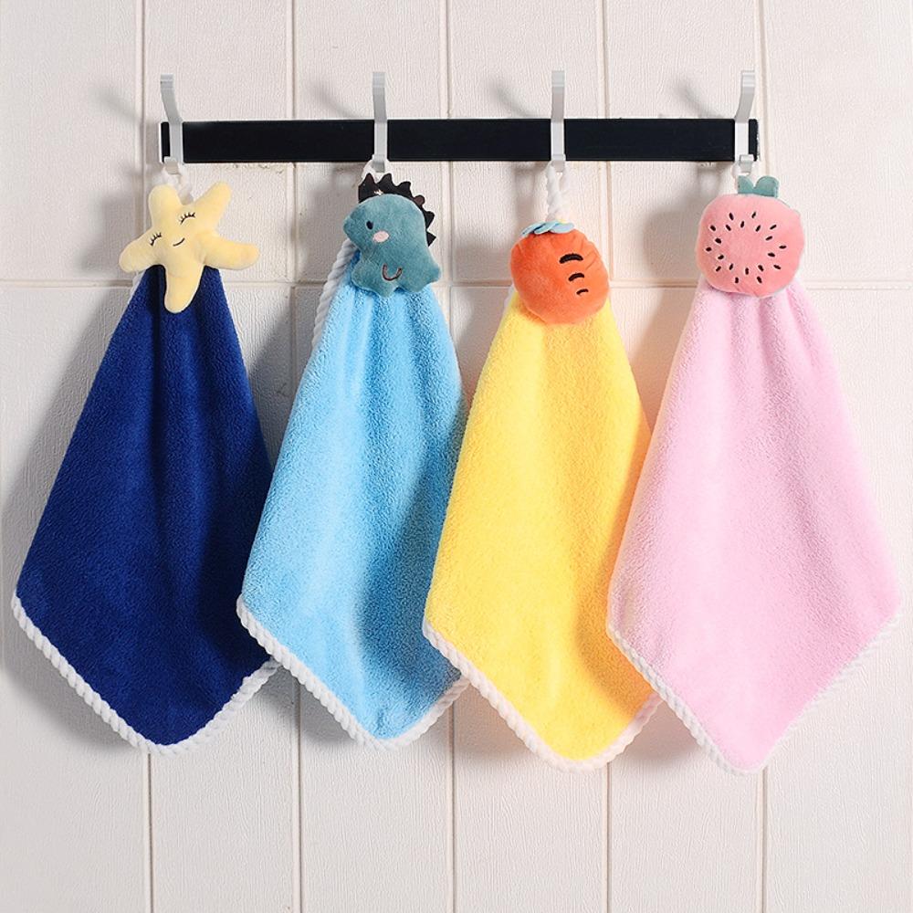 

Коралловое флисовое подвесное полотенце для рук, носовой платок, кухонная ткань для протирки, детское полотенце для рук, детское