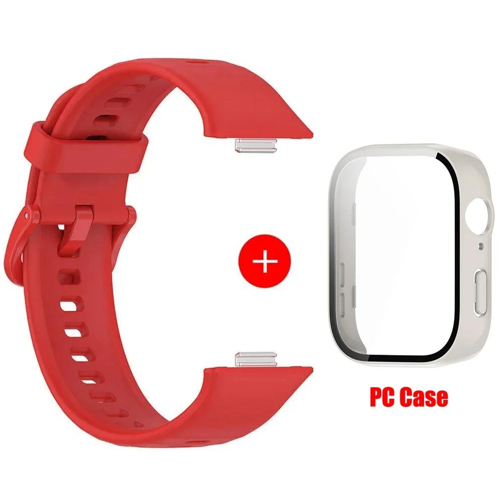Case+Silicone Band For Huawei Watch Fit 3 Strap sport bracelet Tempered Glass cover Protector for Huawei Fit3 correa Accessories