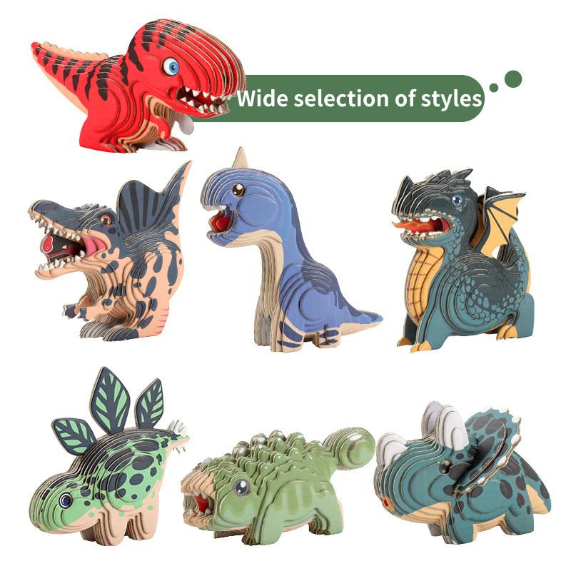 Animal 3d Dinosaur Model Craft Kit Diy Paper Jigsaw Puzzle Kid Toy Educational