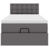 Ottoman Bed with Mattress Grey 80x200 cm Faux Leather