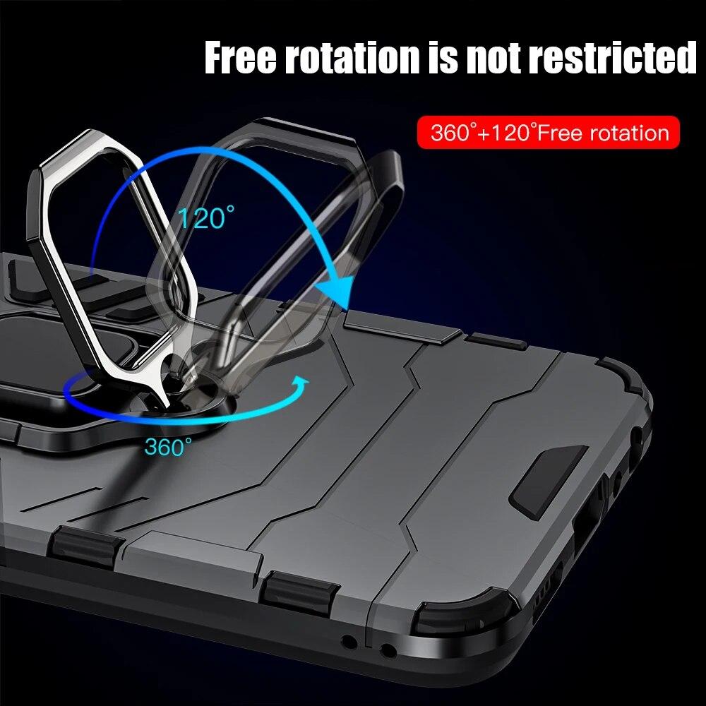 KEYSION Shockproof Armor Case for Samsung A05S A15 A05 Soft Silicone+PC Metal Ring Stand Phone Back Cover for Galaxy A15 A05S 4G