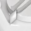 Rhombus Man Necklace Stainless Steel Jewelry Pendant With Adjustable Box Chain Collar Father Boyfriend Valentine's Day Gift