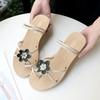 Beach Outdoor Flat Rubber Round Toe Tip Flowers Women's Sandals Chic and Elegant Summer 2025 Offers Luxury Korea Ladies Shoes