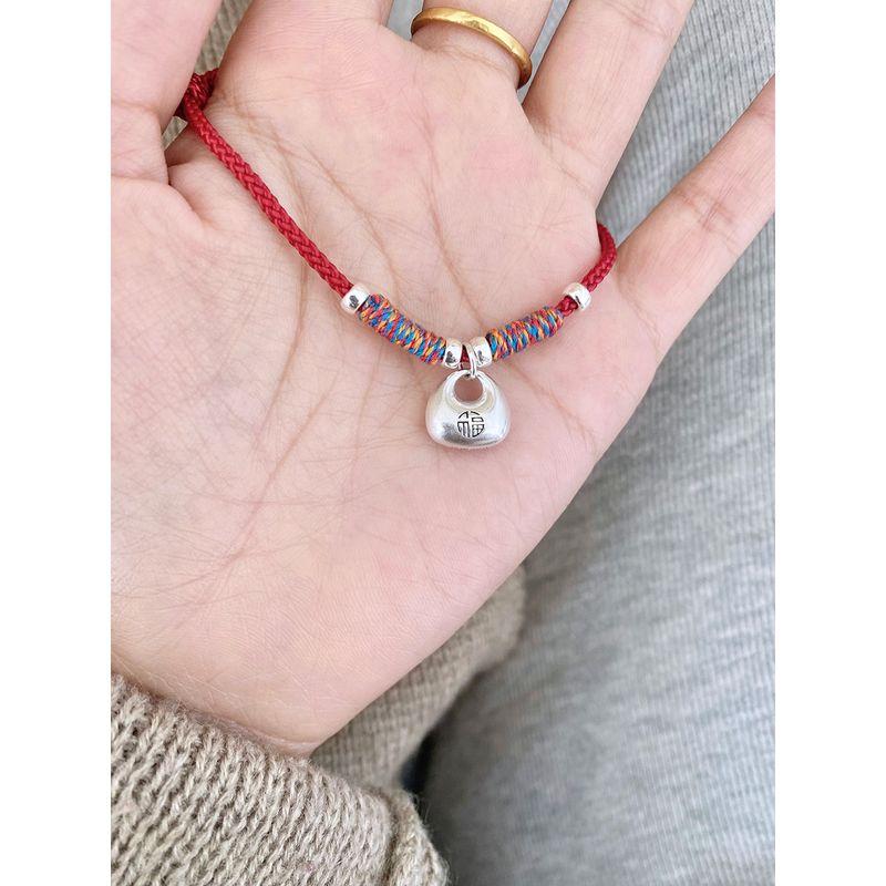 

Оригинальный дизайнерский браслет для пары из цельного серебра Girl Size One Red Rope