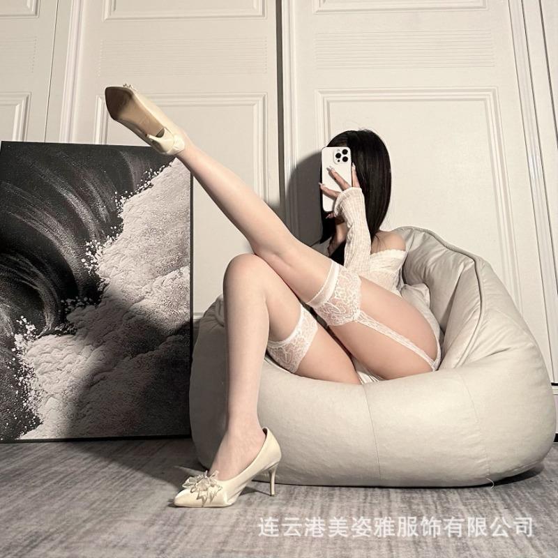 New Sex Stockings Lace Suspenders Integrated Ultra-thin Pure Knee Stockings with Foot Socks Long
