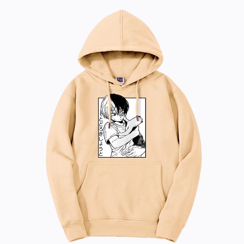 My Hero Academia Todoroki Shoto Graficky Potisknutá Pánská Dámská Klasická Mikina s Kapucí Pánská Harajuku Oversized Mikina