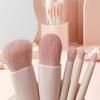 Set di 5 pennelli da trucco da viaggio, mini pennelli da trucco, piccoli pennelli cosmetici completi con custodia e specchio Perfe