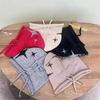 Fashion Star Pattern Knitted Woolen Hat Thickened Windproof Cover Head Cap Keep Warm Cold-proof Drawstring Beanie Cap Women