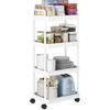 Rolling Cart with Wheels, Detachable Utility Storage Cart with Handle Storage Basket Organizer Shelves for Bathroom, Kitchen