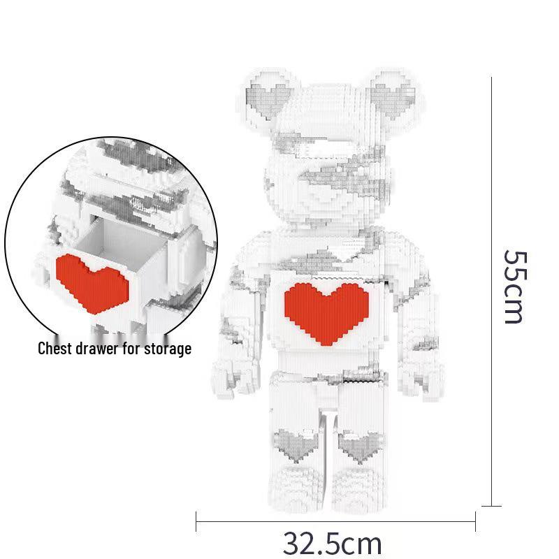 Girls' Compatible Lego: Violent Bear Building Block Series - Educational Micro-Block Interlocking Toys & Gifts