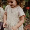 LELE JOVE Girls' French Elegant Hollow Strap Dress