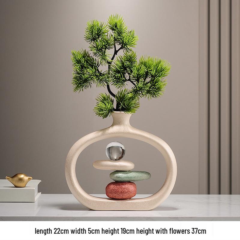 Fortune Cat Money Tree Figurine - Office, Shop, Reception & Housewarming Decoration