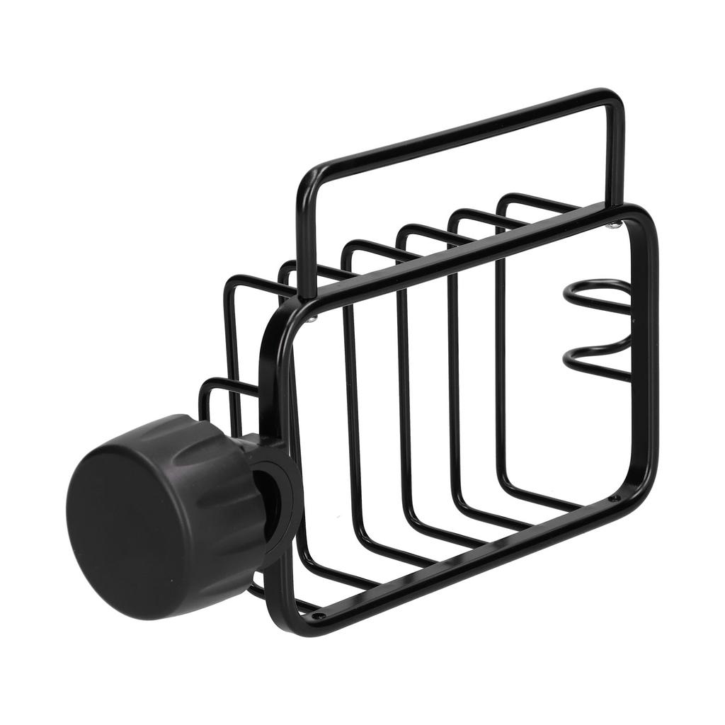 Faucet Storage Rack Aluminum Alloy Black Sink Sponge Holder for Kitchen Bathroom Home