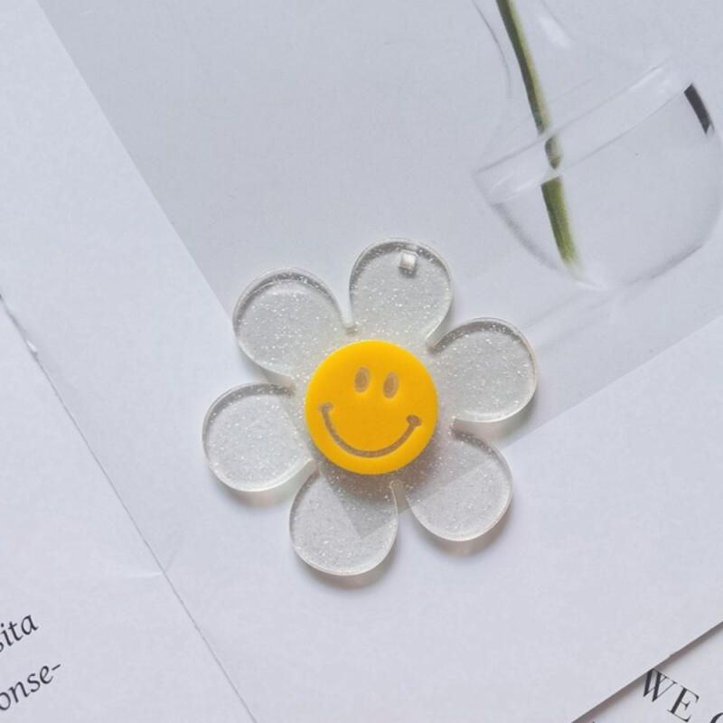 Big Smile Daisy Flower Keychain Keyring Making Materials