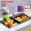 Adjustable Drain Rack Stainless Fruit Vegetable Drainer Basket Household Kitchen Sink Tableware Plate Dish Drainer Rack Storager