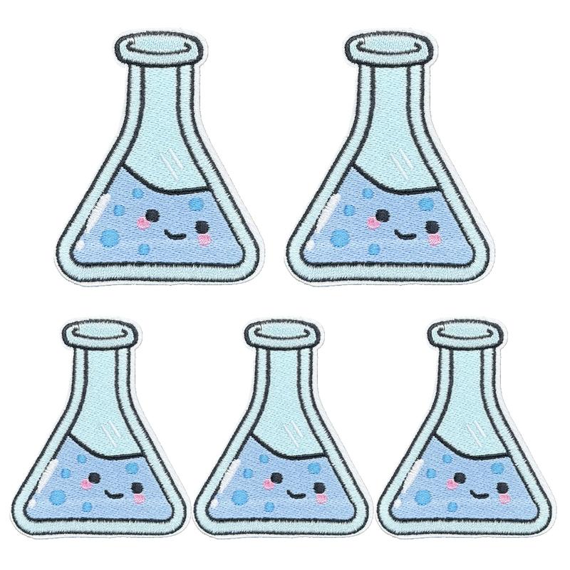 10pcs /Lots Laboratory Embroidered Patches Diy Cute Cartoon Patch Hats Bags Jackets Sew Embroidery Applique Clothing Decoration 
