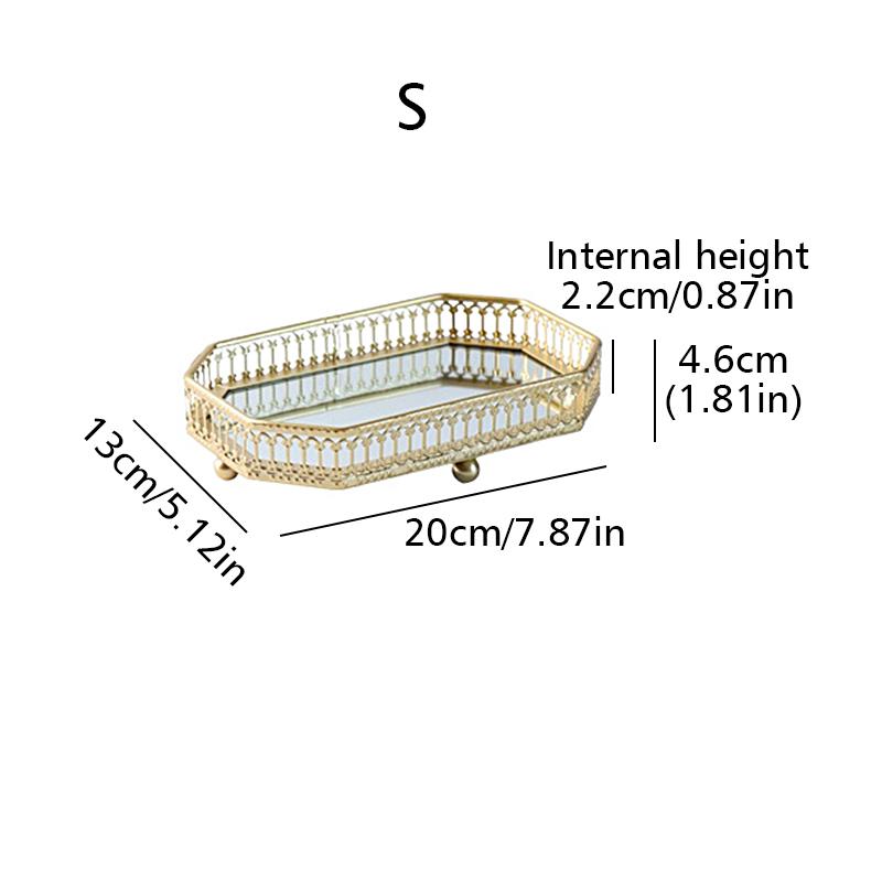 1PC Metal Cosmetics Trays Octagonal Versatile for Accessories Jewelry Tray Elegant Tray Organizer Jewelry 2 Sizes