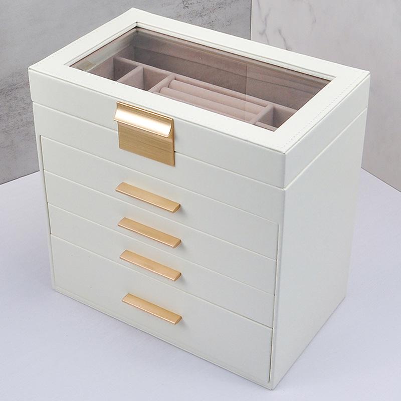 Boîte à Bijoux Deluxe Multi-Couches pour Boucles d'Oreilles, Bagues, Colliers & Bracelets - Cadeau d'Anniversaire Parfait