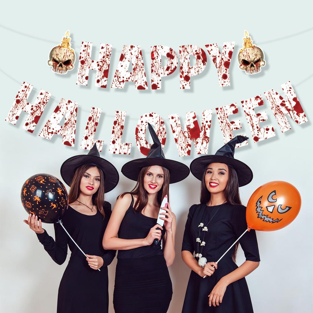 Halloween Party Streamers Scary Decorations Flag for Theme Party Supplies