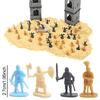 100PCS Medieval Soldiers Model 1:72 Scale Blue Gold Gray Yellow Multiple Postures Miniature DIY War Scene Role-Playing Props ZYF
